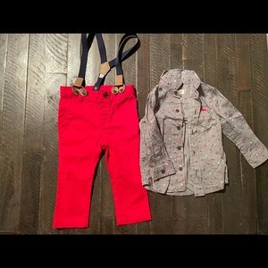 Cat and Jack pants and Button up shirt